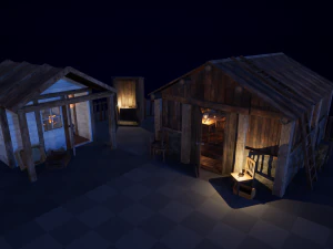 modular huts asset 3D Model