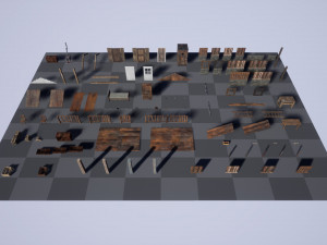 modular huts asset 3D मॉडल