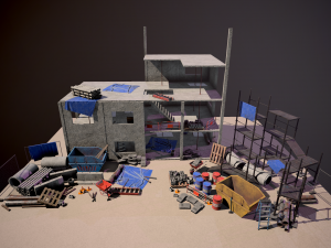 full set construction site 3Dモデル