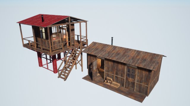 modular watchtower and house Modello 3D .c4d .max .obj .3ds .fbx .stl .blend 