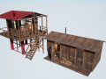 modular watchtower and house Modelo 3D