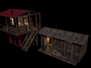 modular watchtower and house Modello 3D