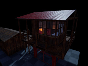 modular watchtower and house Modello 3D