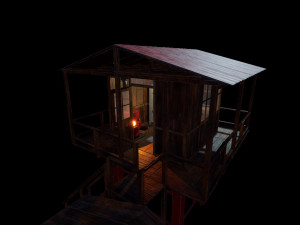 modular watchtower and house Modello 3D