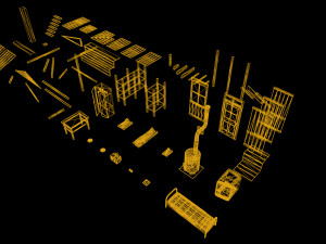 modular watchtower and house Modello 3D