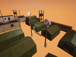 base militaire modulaire avec accessoires Modèle 3D