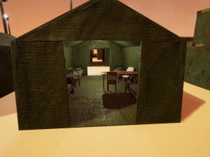 modular military base with props 3D Model