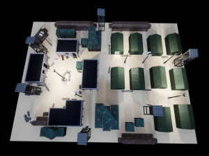 modular military base with props 3D Модель