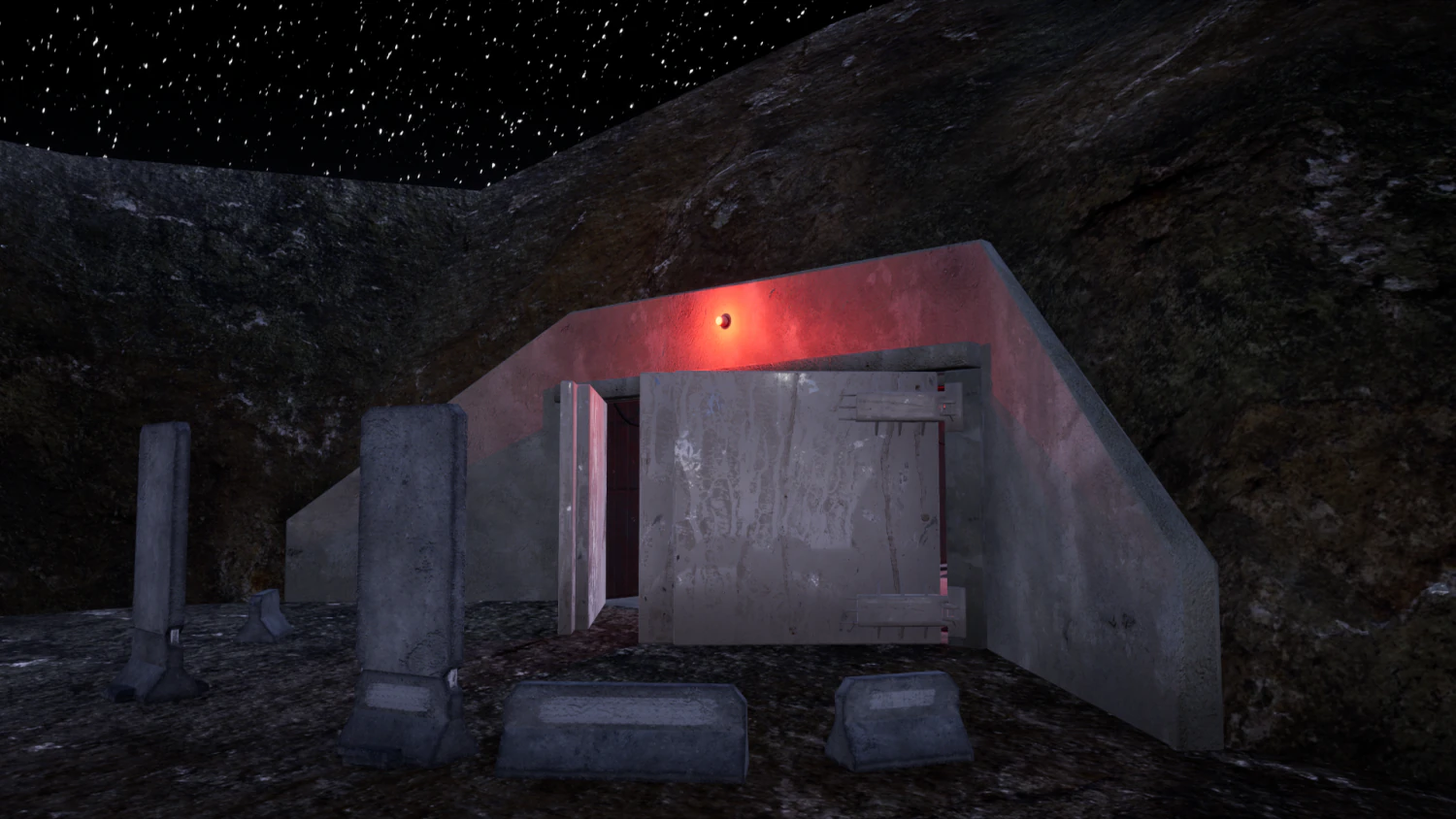 military modular bunker with props 3D Model .c4d .max .obj .3ds .fbx .stl .blend