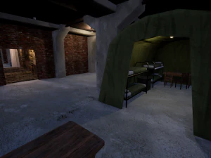 military modular bunker with props 3D Model