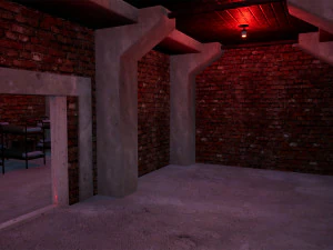 military modular bunker with props 3D Model
