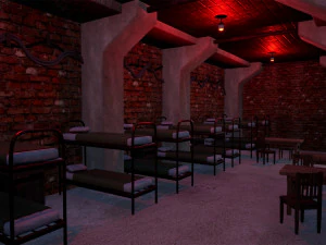 military modular bunker with props 3D Model