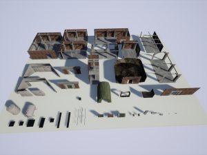 military modular bunker with props 3D Модель