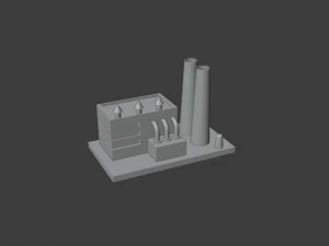 sa&iacute;da de f&aacute;brica Modelo 3D