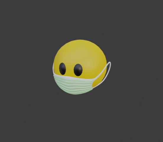 smiley with mask 3D Model .c4d .max .obj .3ds .fbx .stl .blend 