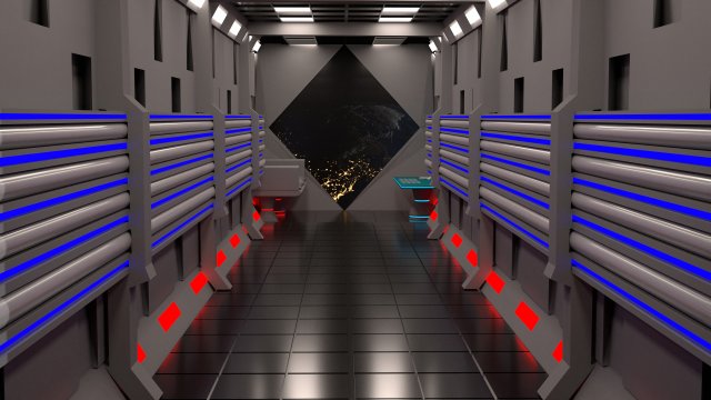 sci-fi interior space Modèle 3D .c4d .max .obj .3ds .fbx .stl .blend 