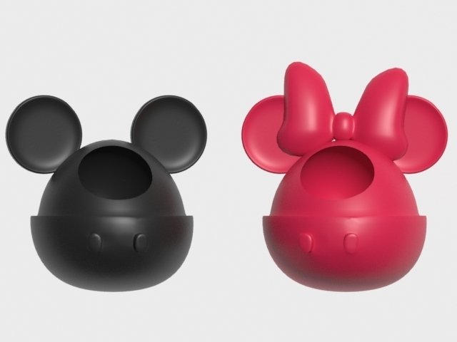 maceteros de mickey y minnie 3D Print Model .c4d .max .obj .3ds .fbx .stl .blend 
