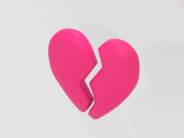 broken heart Model Cetak 3D .c4d .max .obj .3ds .fbx .stl .blend 