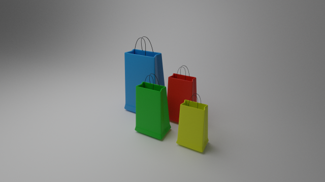shopping bags 3D 模型 .c4d .max .obj .3ds .fbx .stl .blend 