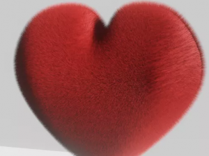 heart with hair Modello 3D