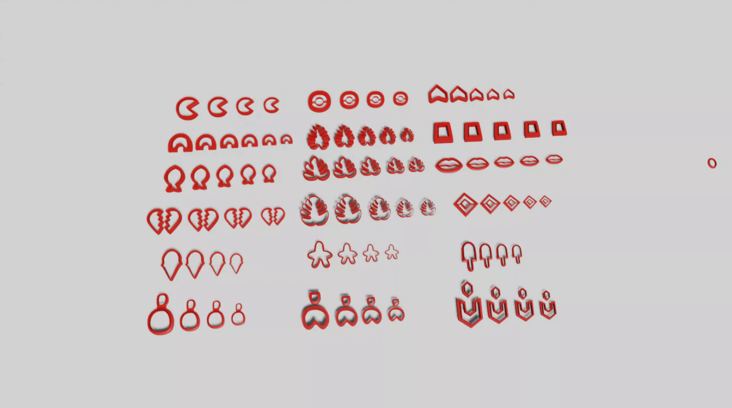polymeric clay cutters- pack 3D Model .c4d .max .obj .3ds .fbx .stl .blend