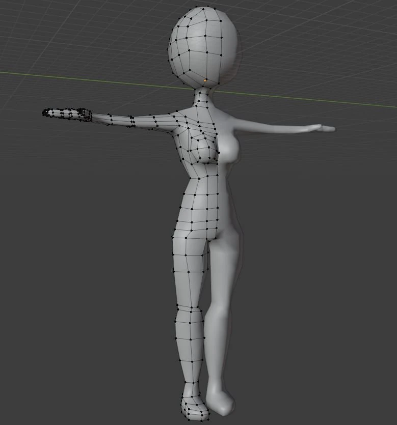 base human female 3D Print Model .c4d .max .obj .3ds .fbx .stl .blend 