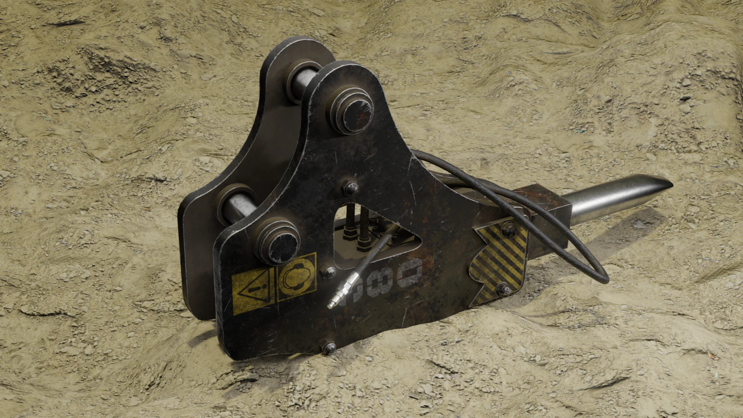 martello pneumatico Modello 3D .c4d .max .obj .3ds .fbx .stl .blend 