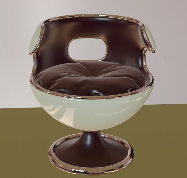 round leather armchair Model 3D .c4d .max .obj .3ds .fbx .stl .blend 