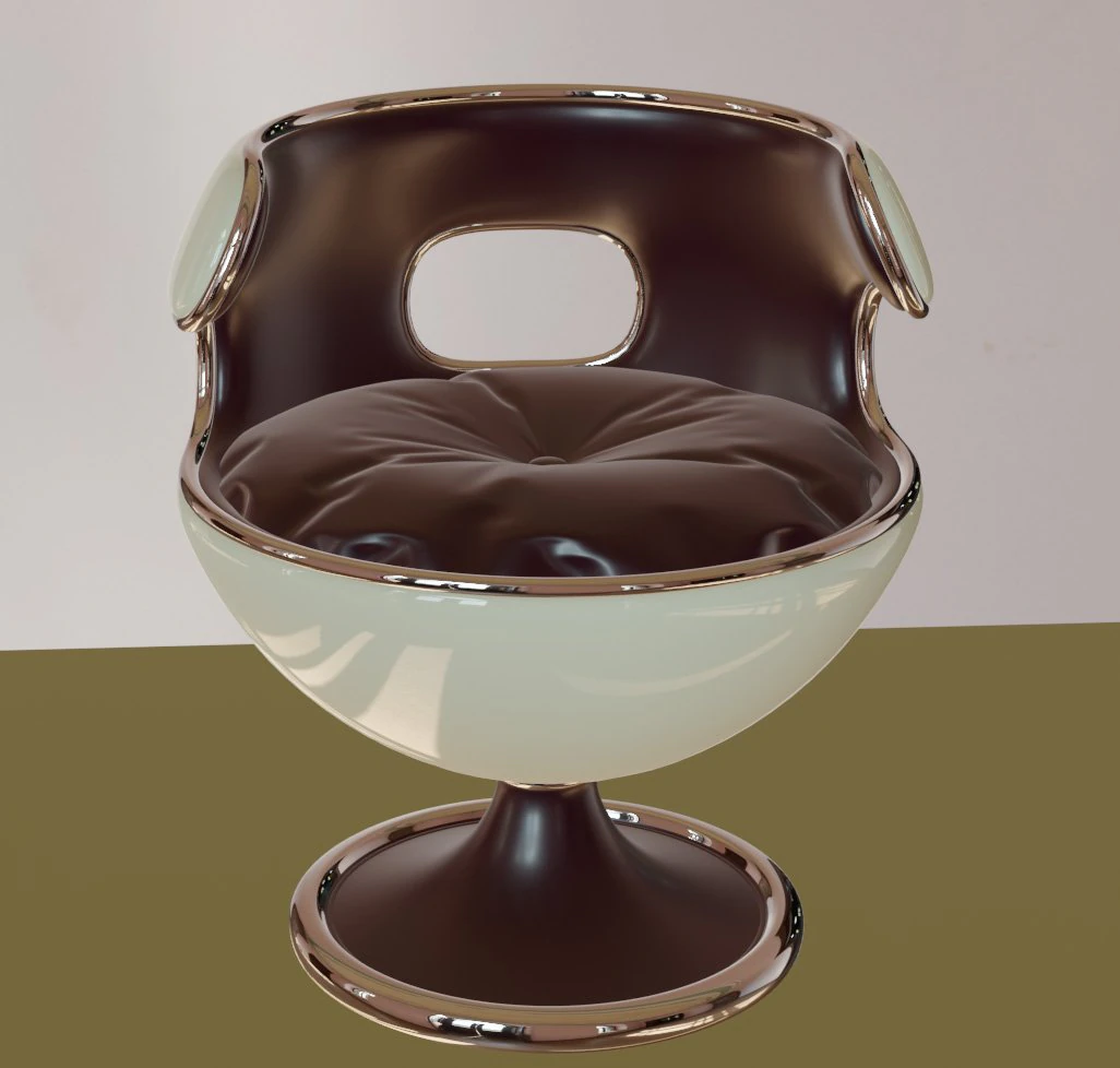 round leather armchair 3D Model .c4d .max .obj .3ds .fbx .stl .blend 