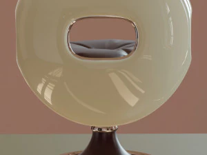 round leather armchair 3D Model