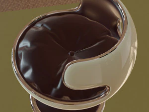 round leather armchair 3D Model