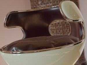 round leather armchair Model 3D