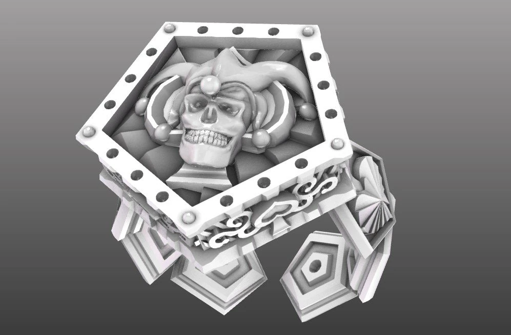 Jester Gold Ring 3D 3D Print Model .c4d .max .obj .3ds .fbx .stl .blend 