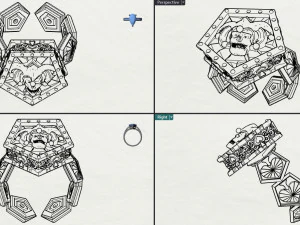 Jester Gold Ring 3D 3D Print Model