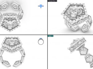 Jester Gold Ring 3D 3D Print Model