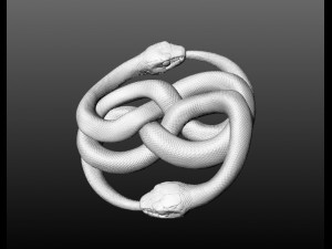 Auryn Gold Snakes Pendant Medallion from the never ending 3D Print Model