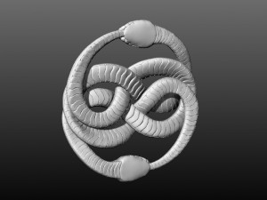 Auryn Gold Snakes Pendant Medallion from the never ending 3D प्रिंट मॉडल