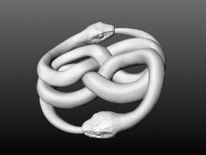 Auryn Gold Snakes Pendant Medallion from the never ending 3D प्रिंट मॉडल