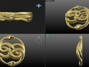 Auryn Gold Snakes Pendant Medallion from the never ending 3D प्रिंट मॉडल