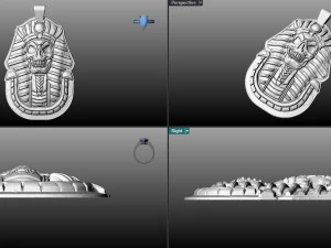 Egyptian Pharaoh Skull Pendant Gold 3D 3D Print Model