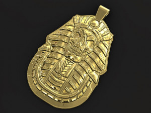 Egyptian Pharaoh Skull Pendant Gold 3D 3D 打印模型