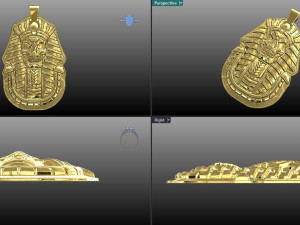 Egyptian Pharaoh Skull Pendant Gold 3D 3D 打印模型