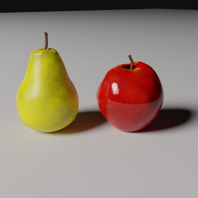 Apple and pear Modelo 3D .c4d .max .obj .3ds .fbx .stl .blend 