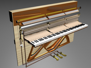 upright piano 3D Модель