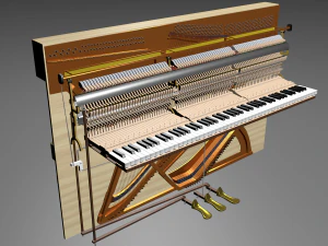 pianoforte verticale Modello 3D