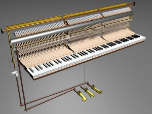 pianoforte verticale Modello 3D
