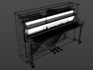 pianoforte verticale Modello 3D