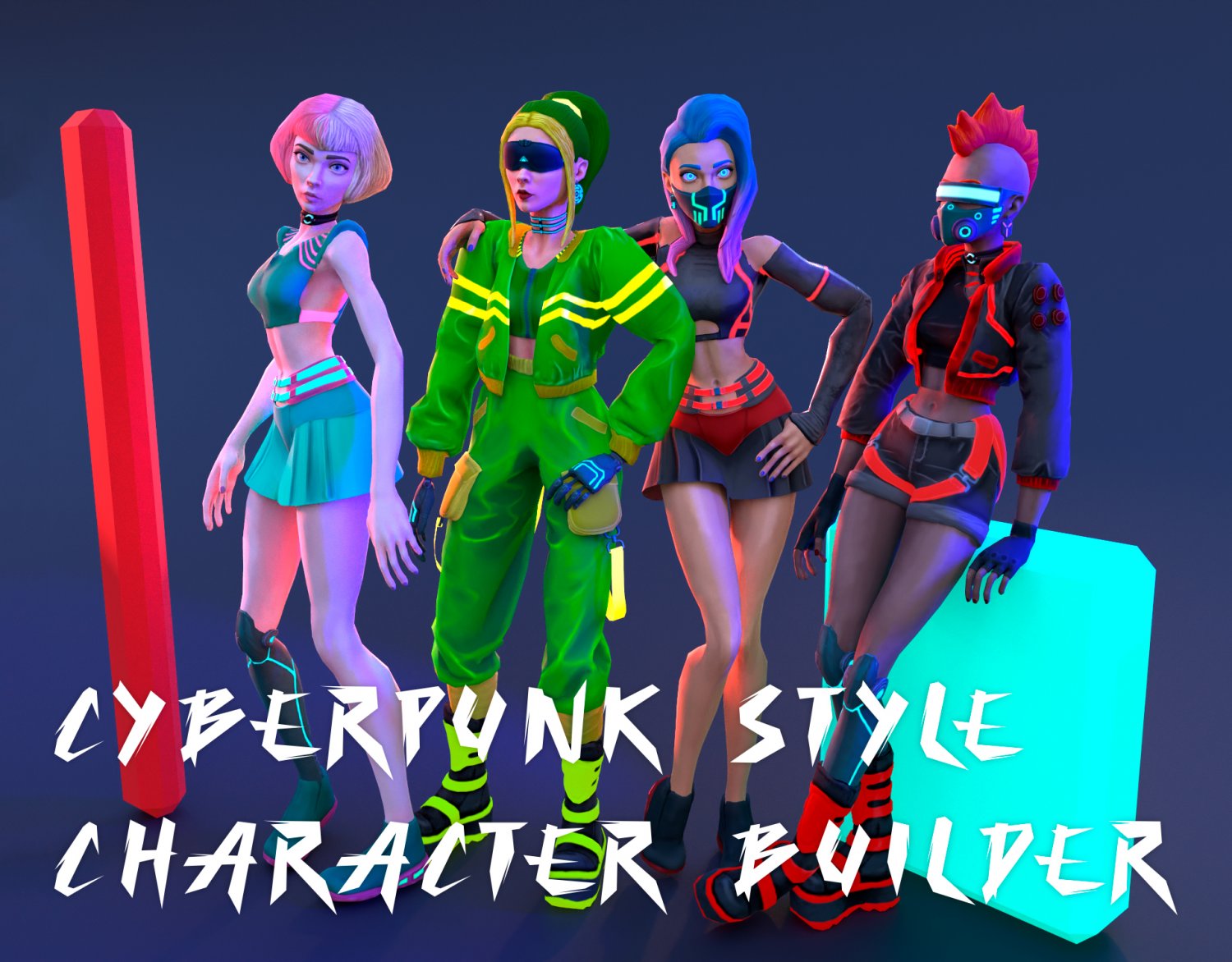 Stylized Cyberpunk 3D Animated Character in Characters - UE Marketplace