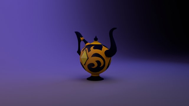 Genie Lamp Rig 3D Model .c4d .max .obj .3ds .fbx .stl .blend 