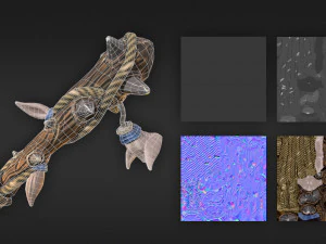 stylized bat low-poly 3D Model